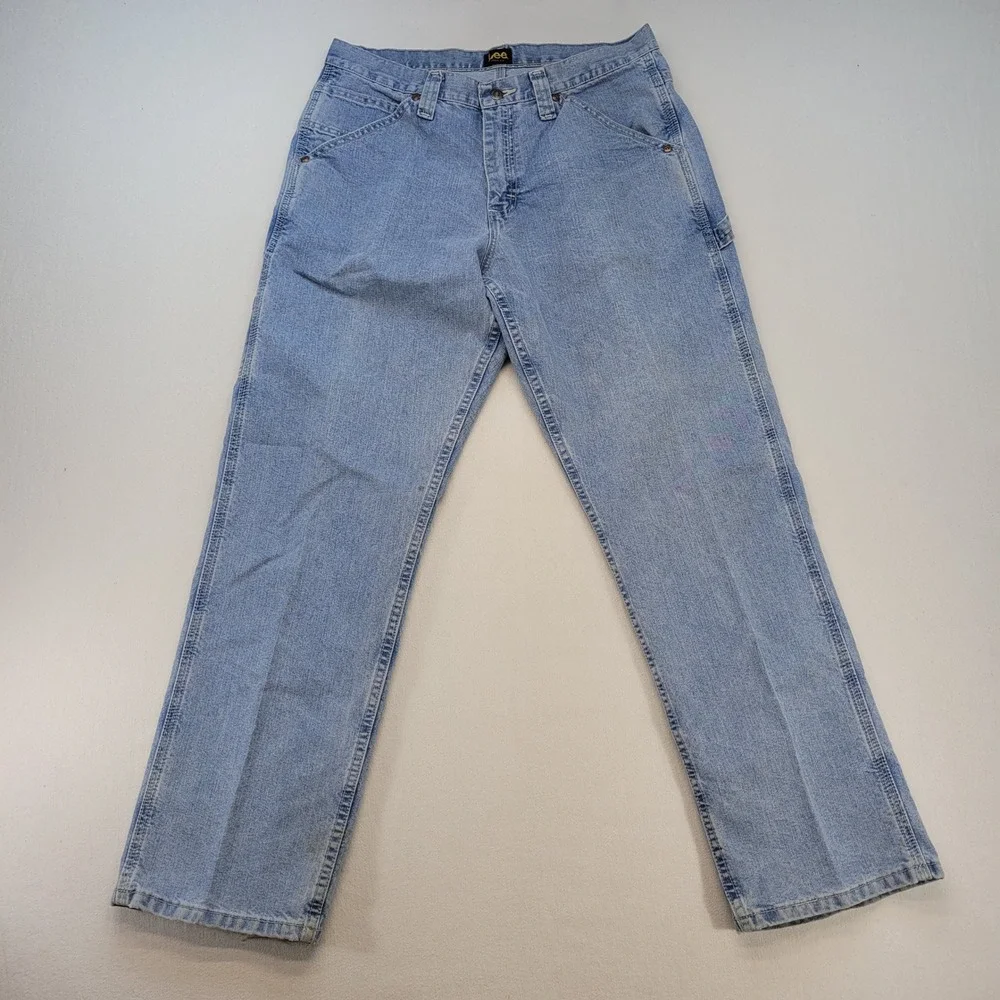 Lee Carpenter Jeans Mens 32x30 Blue Loose Fit Dungarees Workwear Utility